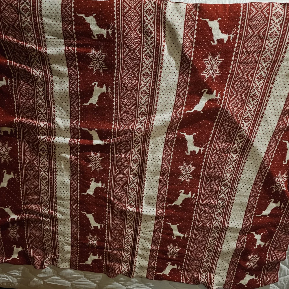 Festive Red and White Holiday Blanket